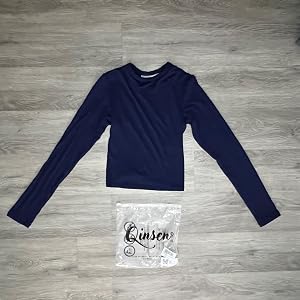 QINSEN Crewneck Basic Bodycon Shirt customer photo 1 of 5