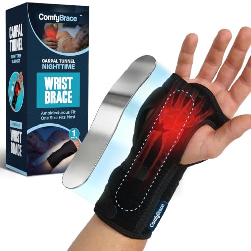 ComfyBrace Carpal Tunnel Wrist Brace Night Support Cushioned Splint