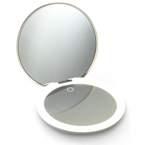 Ilios Lighting LED Compact Mirror Foldable Travel Makeup Magnifier