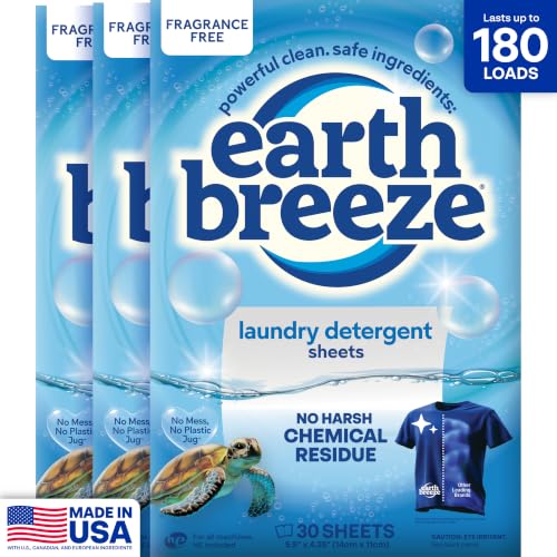 Earth Breeze Fragrance Free Laundry Detergent Sheets
