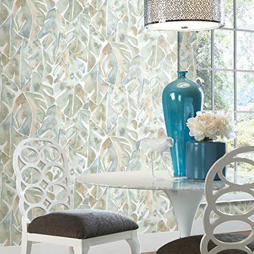 RoomMates Cat Coquillette Neutral Philodendron Peel and Stick Wallpaper