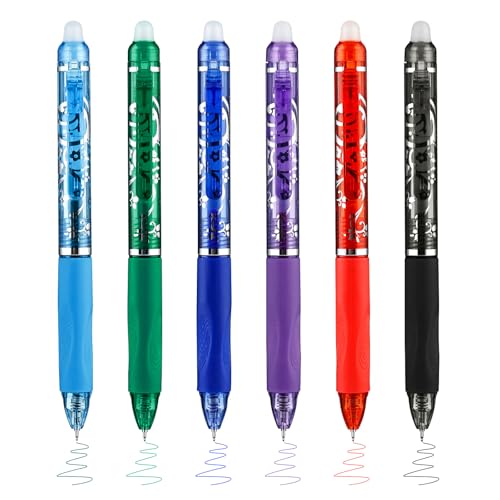 Valtiner Retractable Erasable Pens with Colored Gel Ink and Erasers
